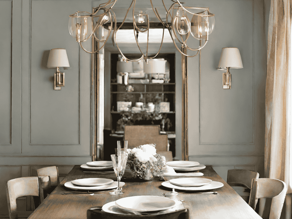 Elegant Dining Room With Wooden Table And Floral Centerpiece - Beautiful Homes