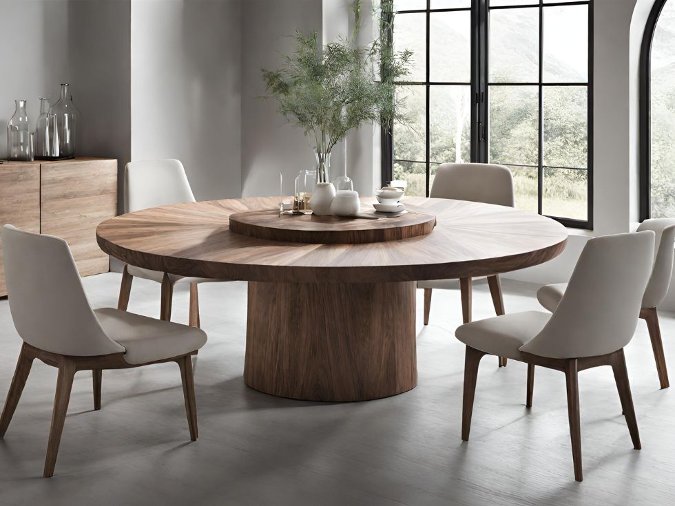 Wooden Round Dining Table - Beautiful Homes