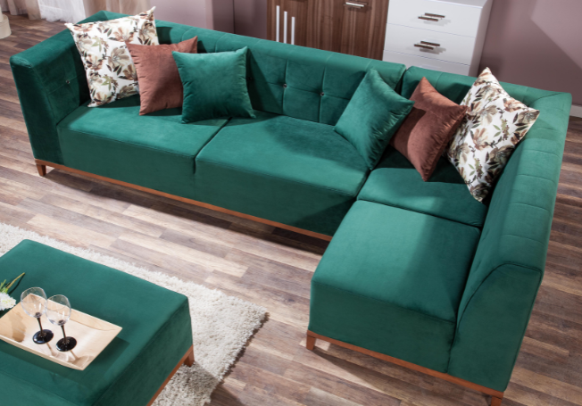 Bold Corner Sofa Colour Idea - Beautiful Homes