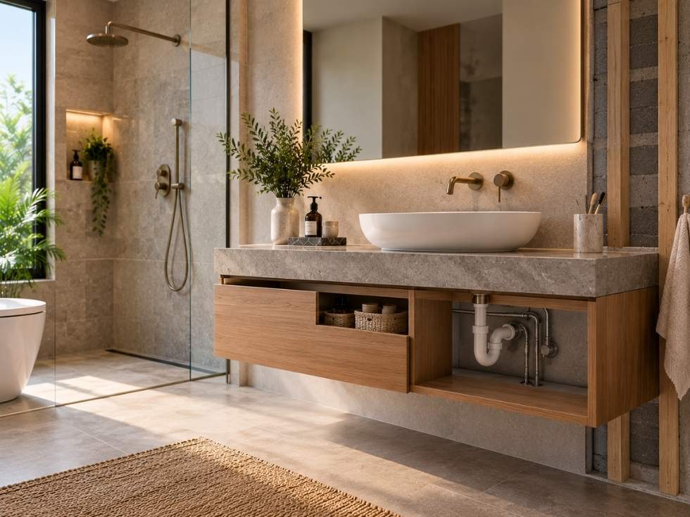 Contemporary bathroom mirror with cabinet - Beautiful Homes