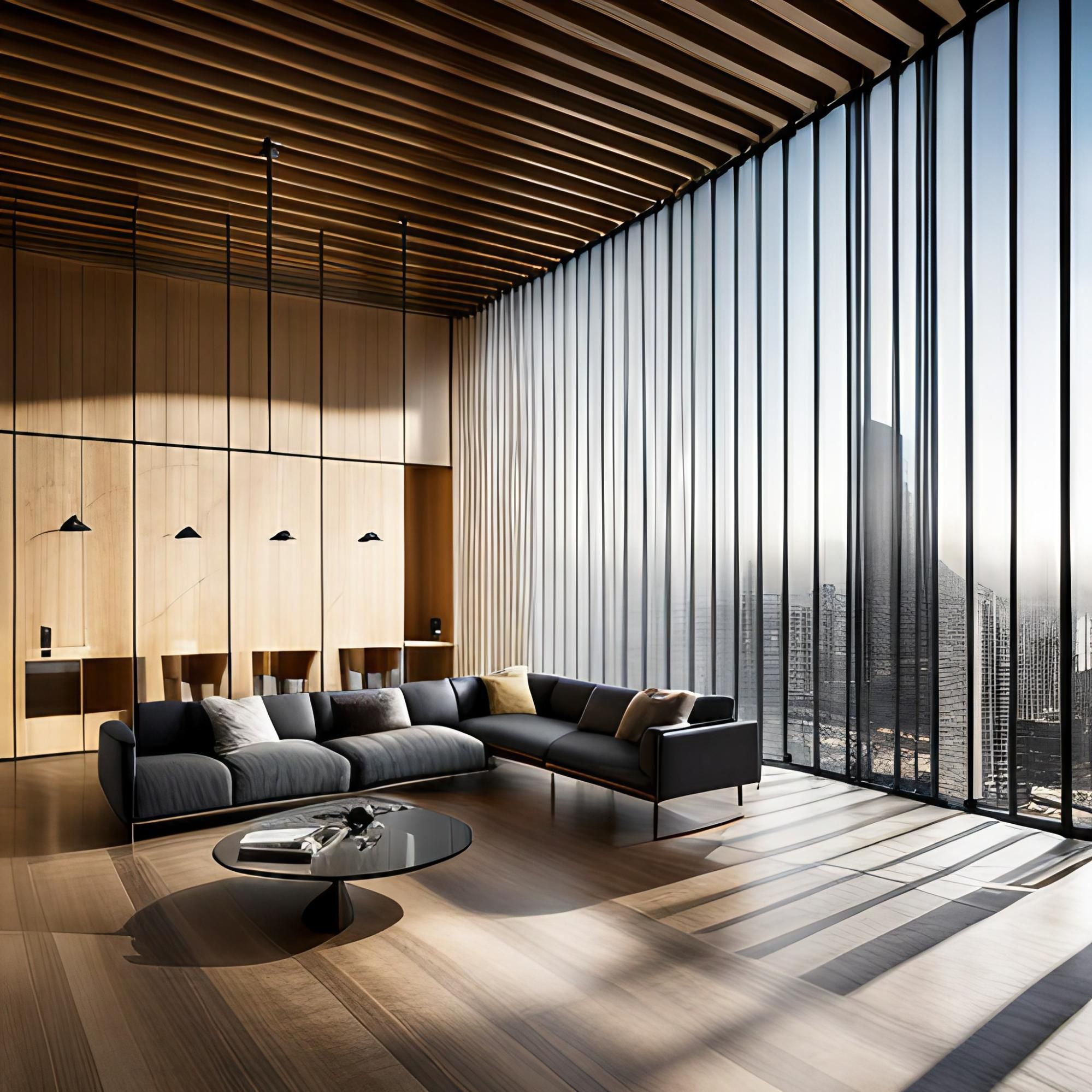 Fluted glass wall design for the living room - Beautiful Homes