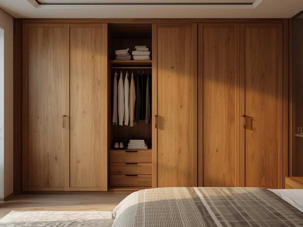 Contemporary wooden foldable cupboard for clothes- Beautiful Homes