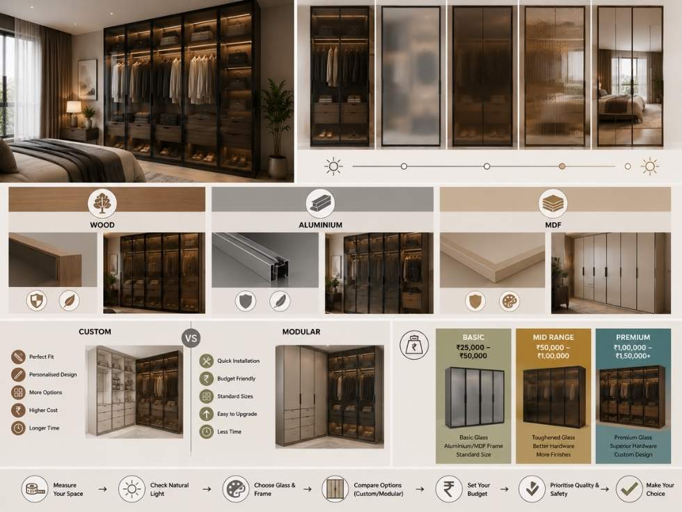 Contemporary modern glass almirah designs - Beautiful Homes