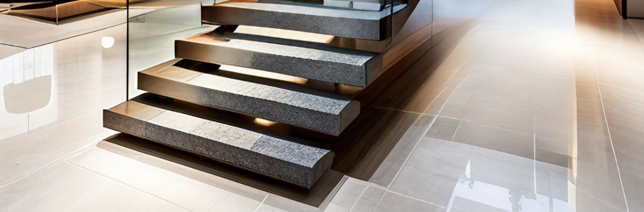 Black granite staircase design - Beautiful Homes