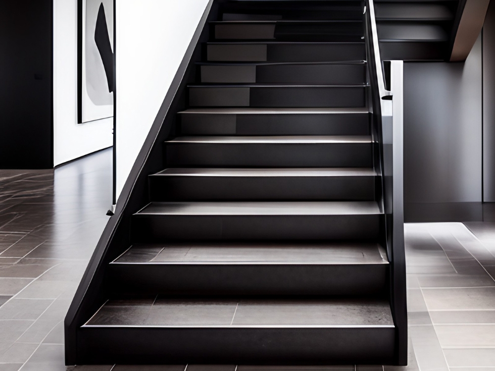 Matte black stair design - Beautiful Homes