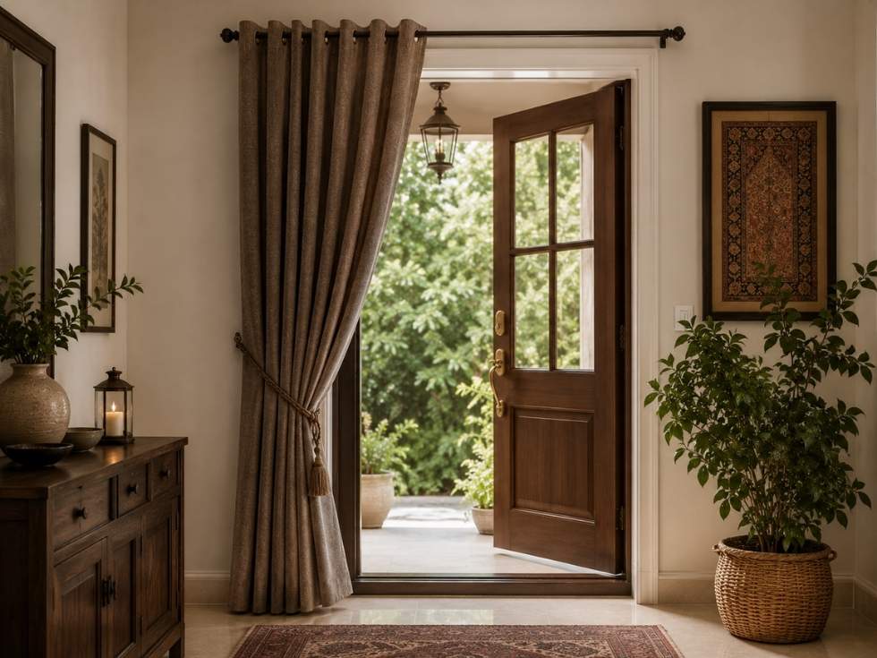 Contemporary modern door curtains ideas - Beautiful Homes