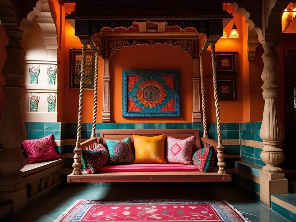 Statement jhula in gujarat house design - Beautiful Homes