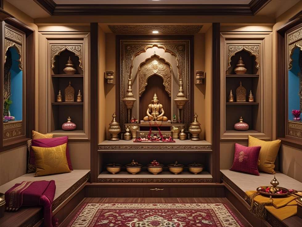 Pooja room in gujarat house design - Beautiful Homes