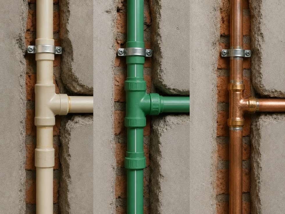 Comparison of CPVC, PPR and copper concealed plumbing pipes for hard water homes - Beautiful Homes