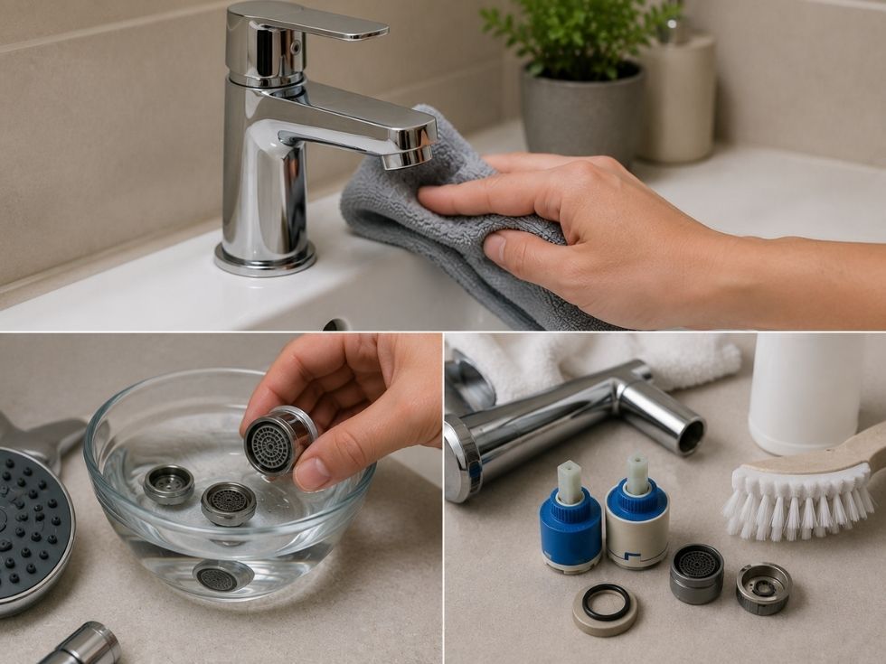 Cleaning bathroom faucets, aerators and cartridges to maintain hard water bathroom fittings - Beautiful Homes
