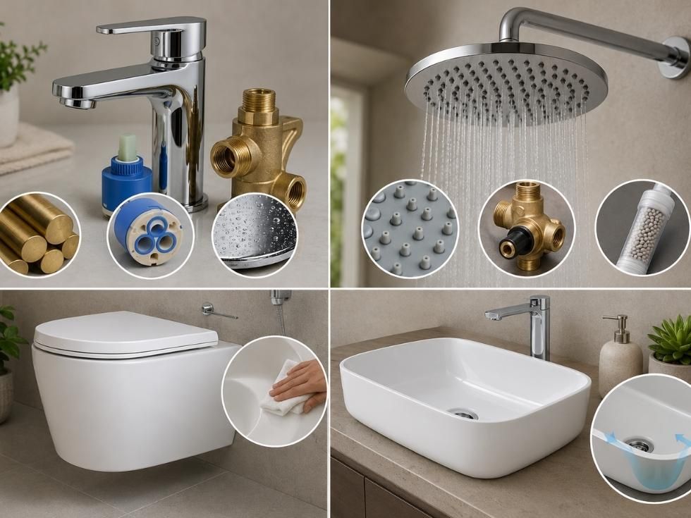 Bathroom fitting specification checklist for hard water resistant faucets, showers and sanware - Beautiful Homes