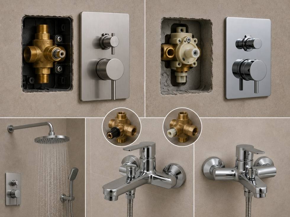 Hard water resistant shower fittings with brass diverters and shower mixers - Beautiful Homes