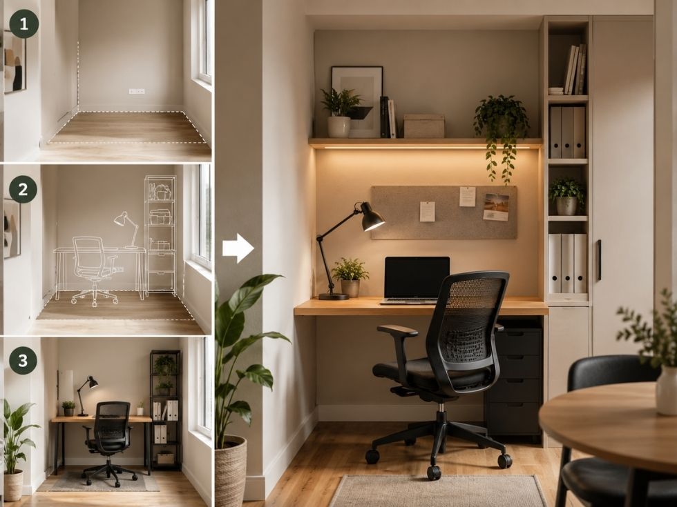 Contemporary small home office design - Beautiful Homes