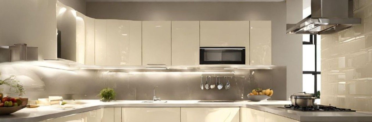 U-shaped glossy kitchen - Beautiful Homes