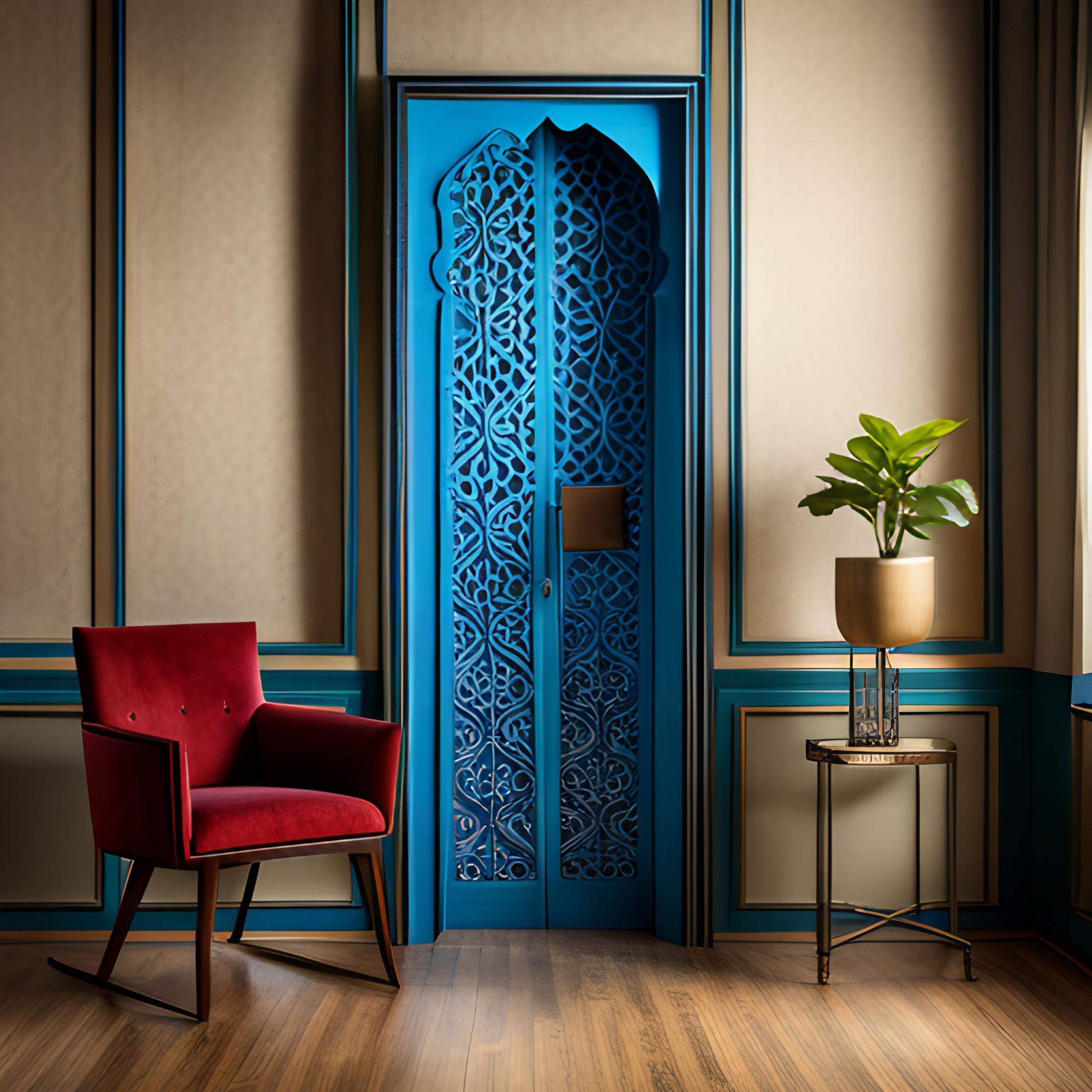 Blue wooden Jharokha design - Beautiful Homes
