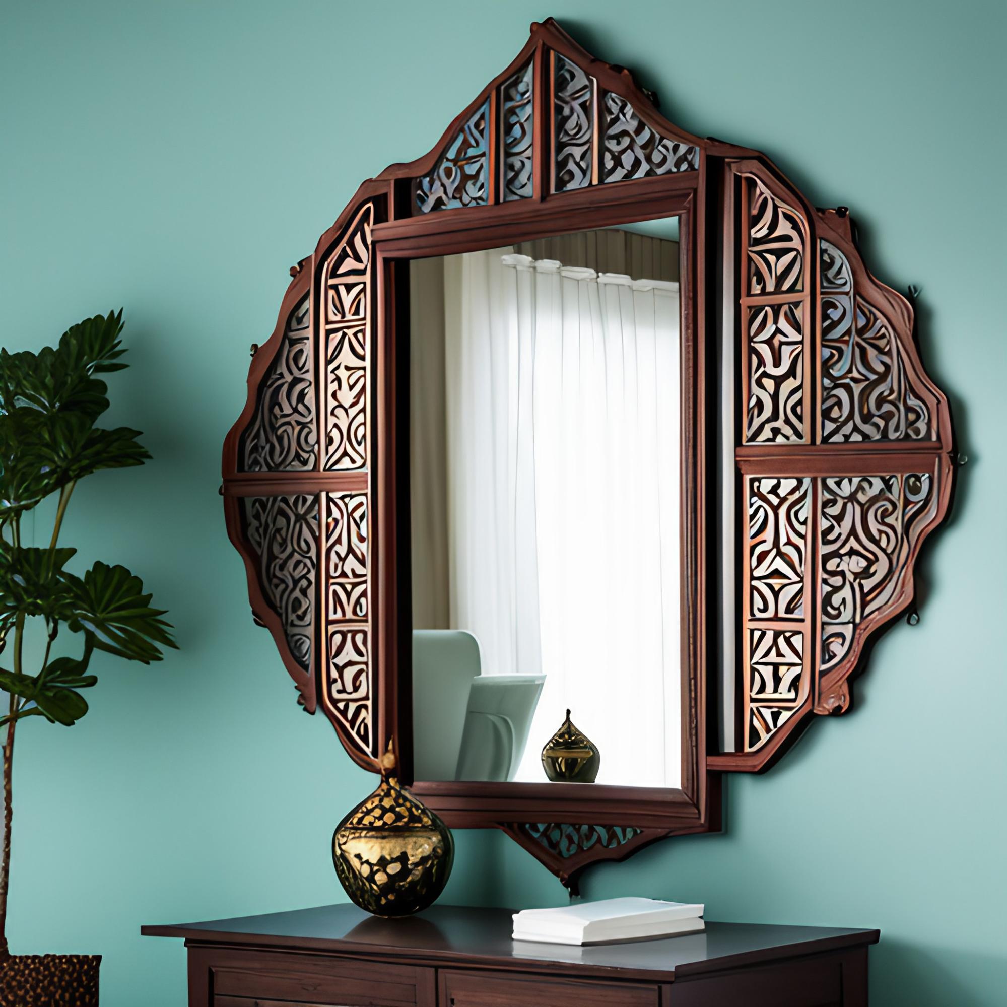 Ornate mirror style jharokha design - Beautiful Homes