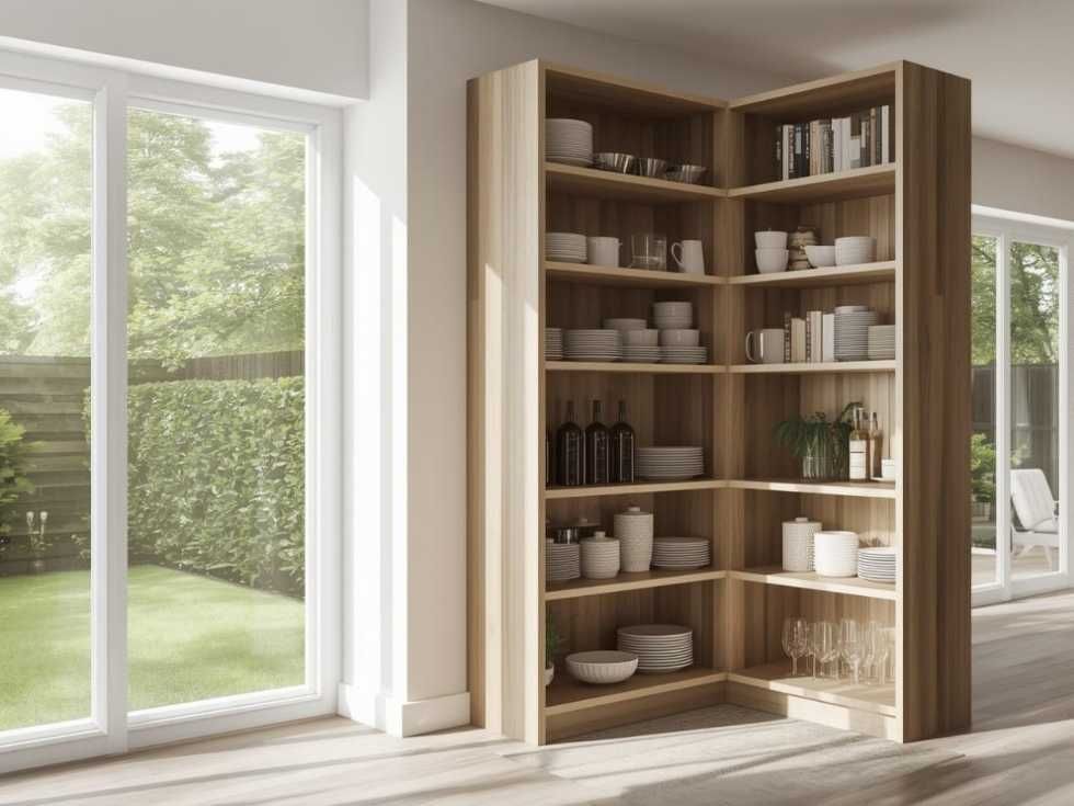 Contemporary open kitchen corner cabinets - Beautiful Homes