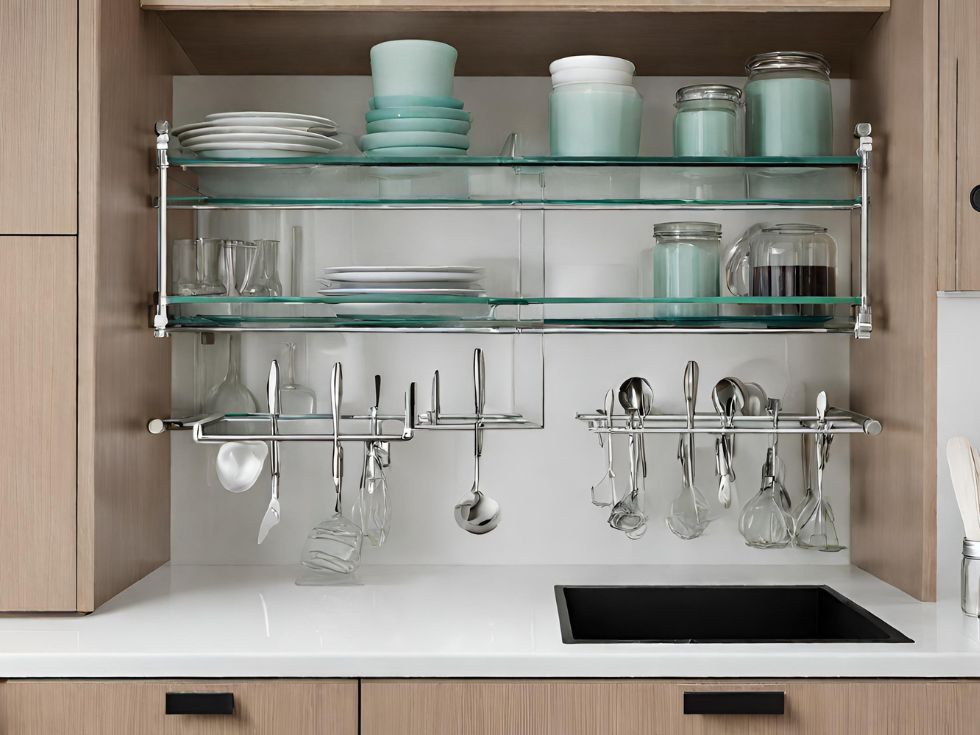 Glass Kitchen Rack- Beautiful Homes