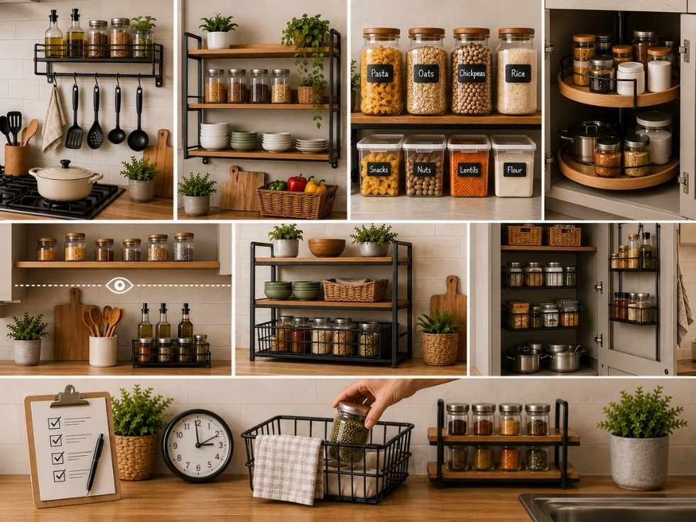 Contemporary wooden rack for kitchen - Beautiful Homes