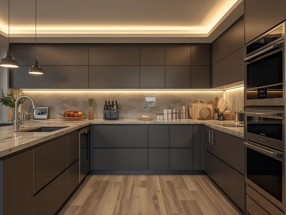 Contemporary grey kitchen design - Beautiful Homes