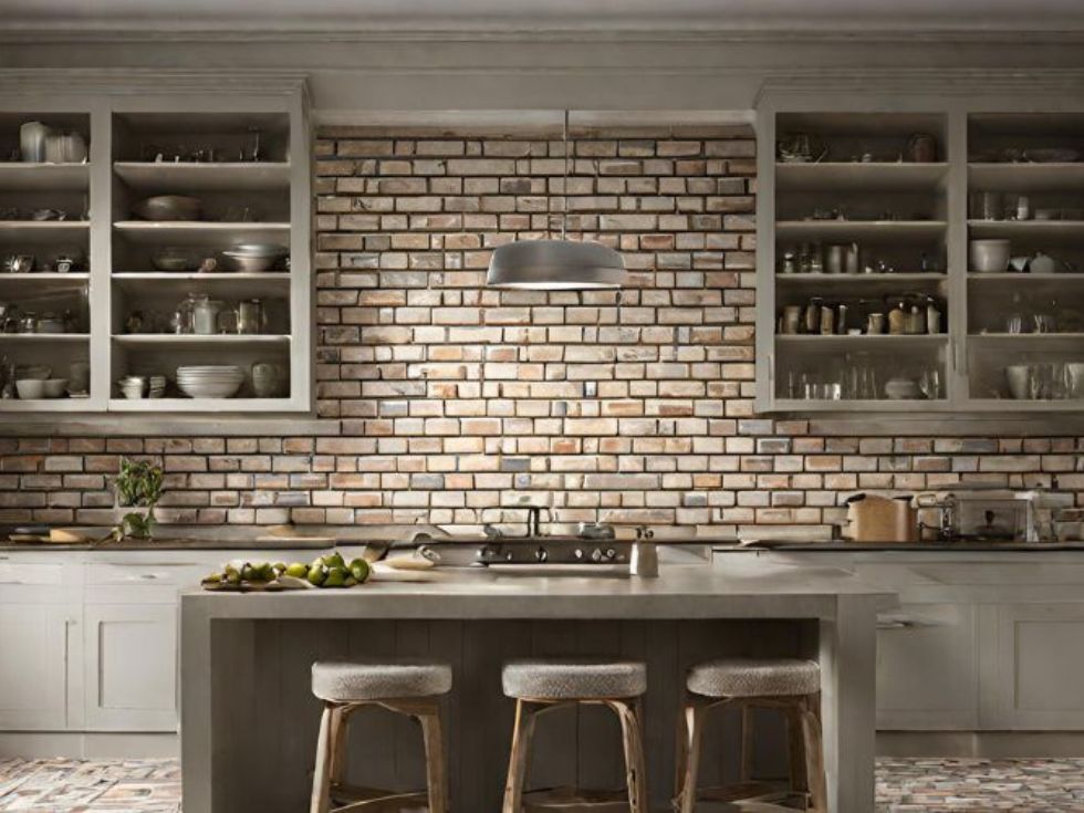 Stone finish backsplash tiles - Beautiful Homes