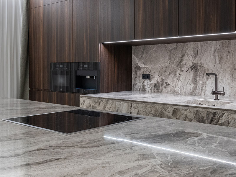 Kitchen sink design with marble countertop - Beautiful Homes