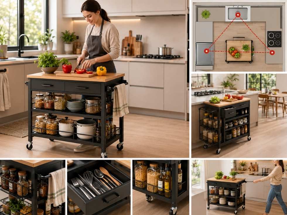 Contemporary modular kitchen trolley design ideas - Beautiful Homes