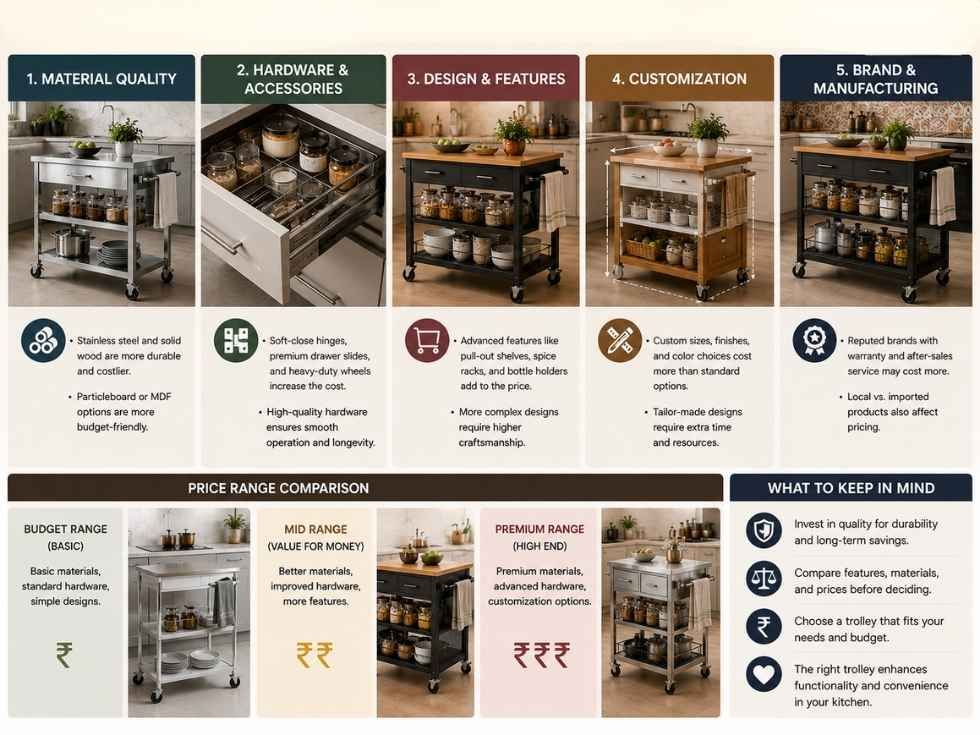 Contemporary modular kitchen trolley ideas - Beautiful Homes