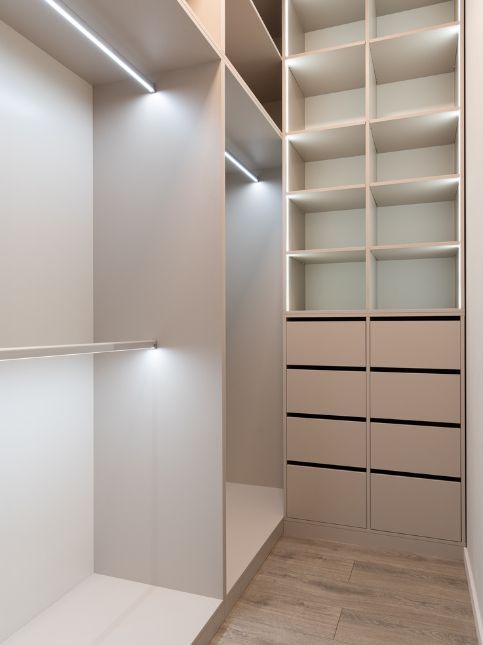 L-shaped small cupboard design for a small bedroom - Beautiful Homes