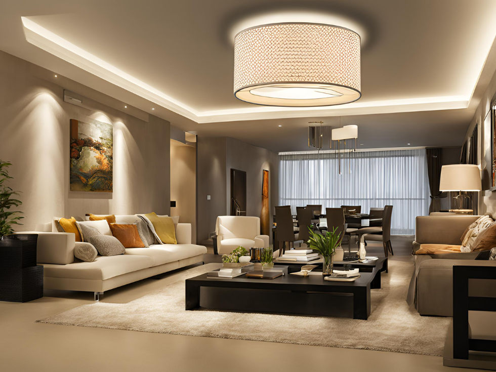 Modern fabric ceiling lights for living room - Beautiful Homes