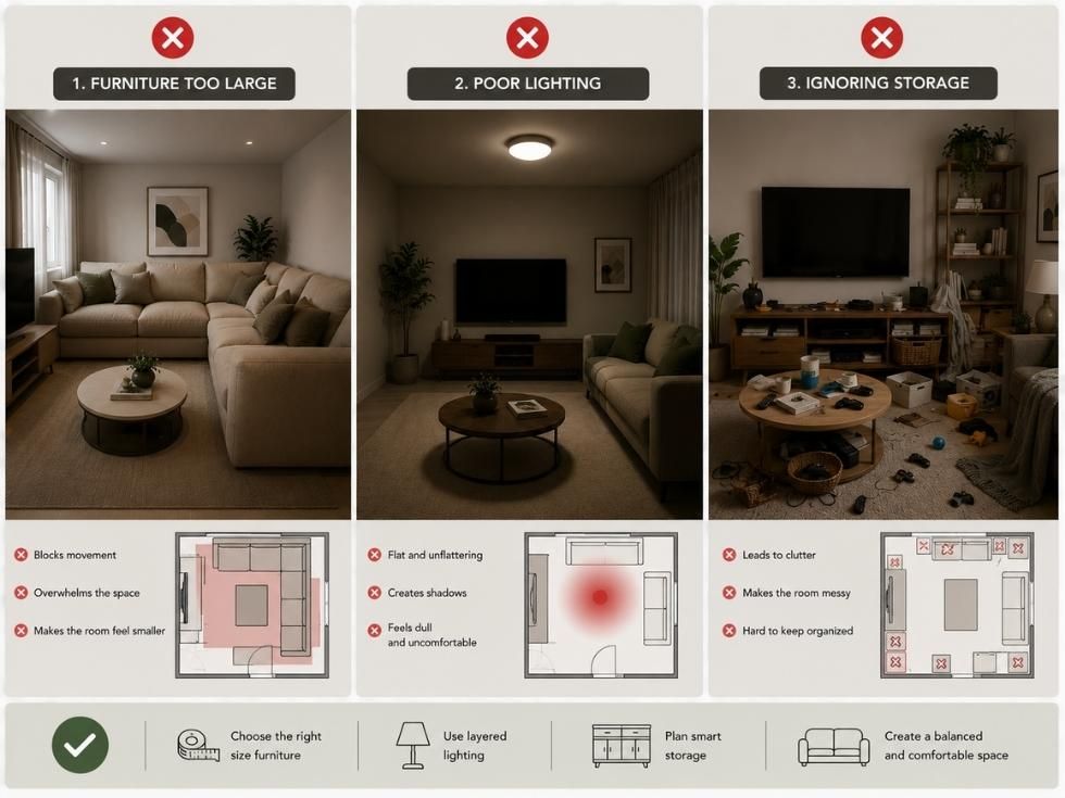 Contemporary small modern living room design mistakes - Beautiful Homes