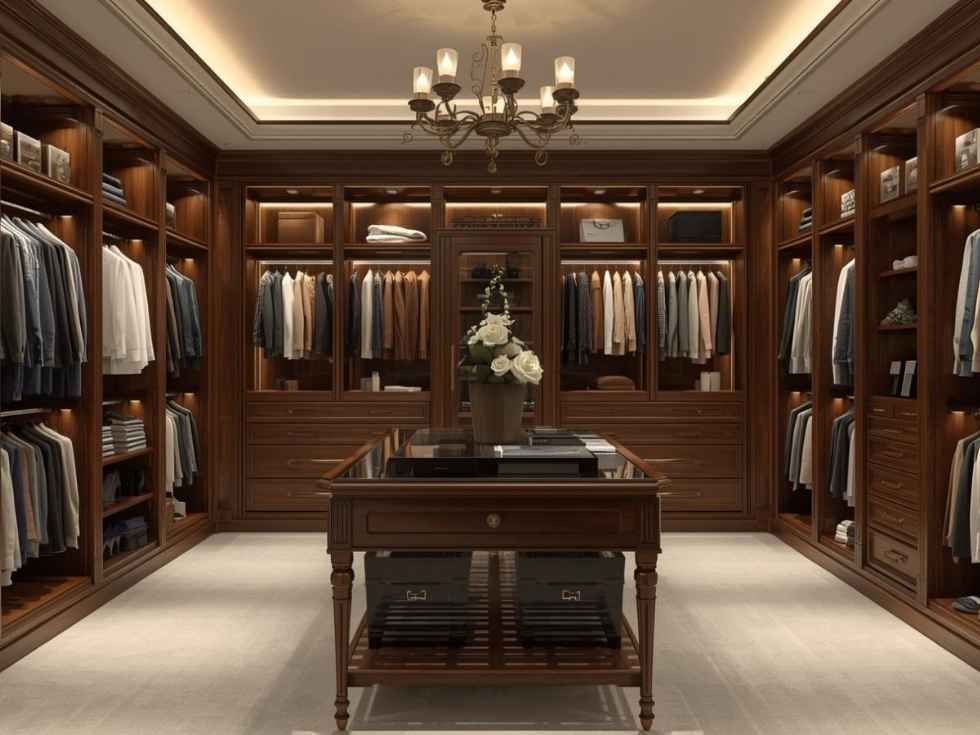 Contemporary bedroom walk in wardrobe design - Beautiful Homes