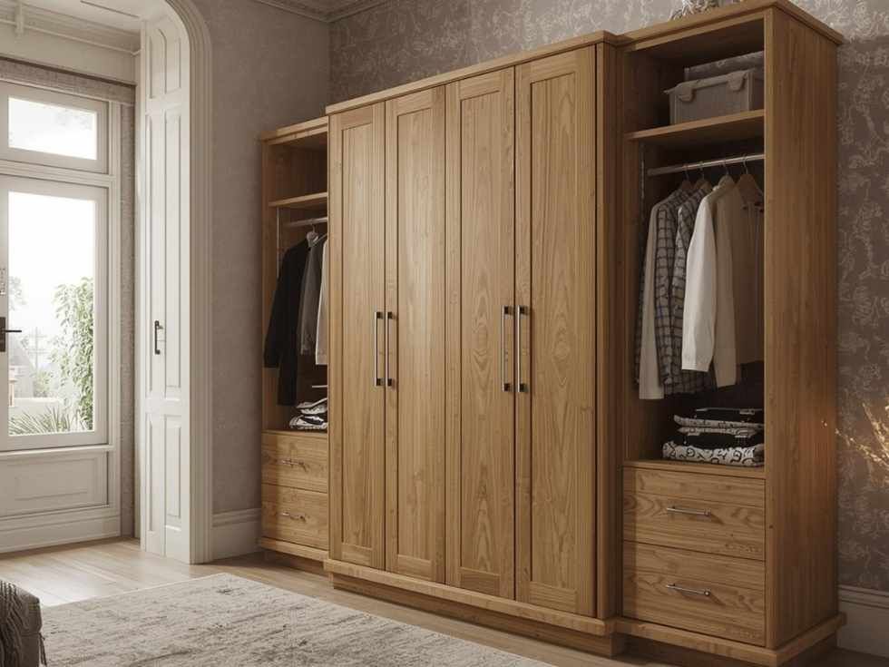 Contemporary freestanding wooden wardrobe design - Beautiful Homes