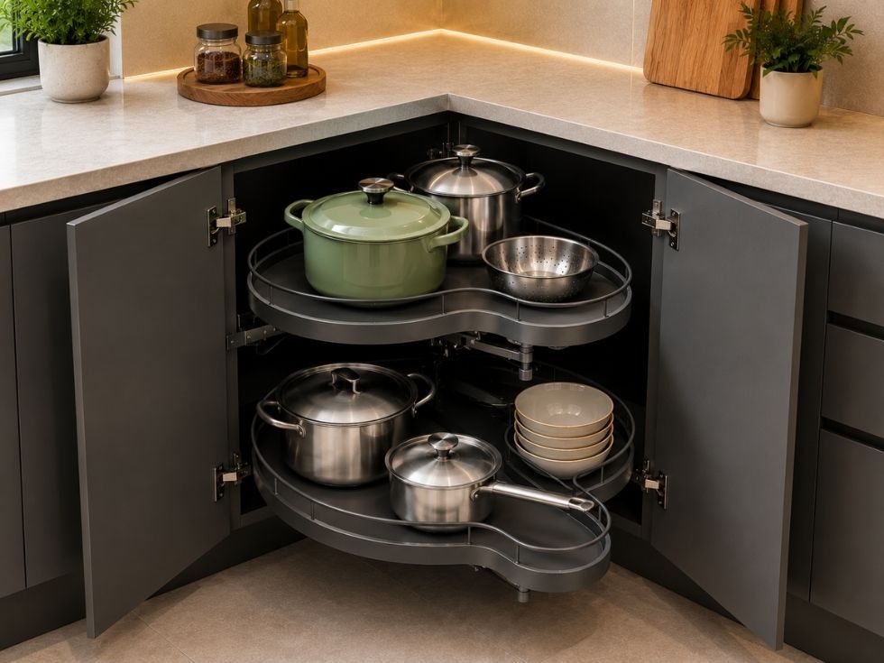 Contemporary modular kitchen corner cabinets - Beautiful Homes