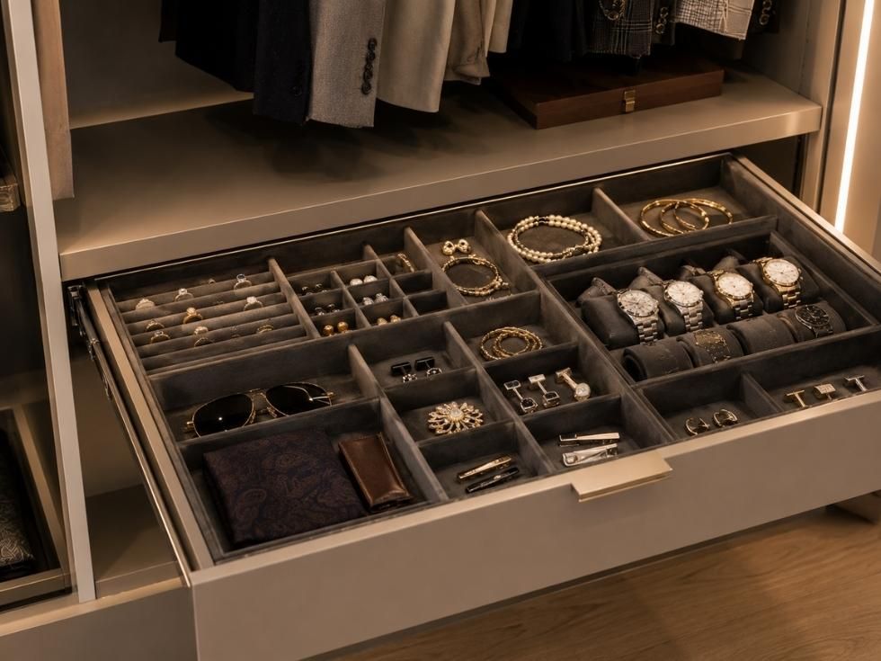 Contemporary wardrobe drawer design accessories - Beautiful Homes