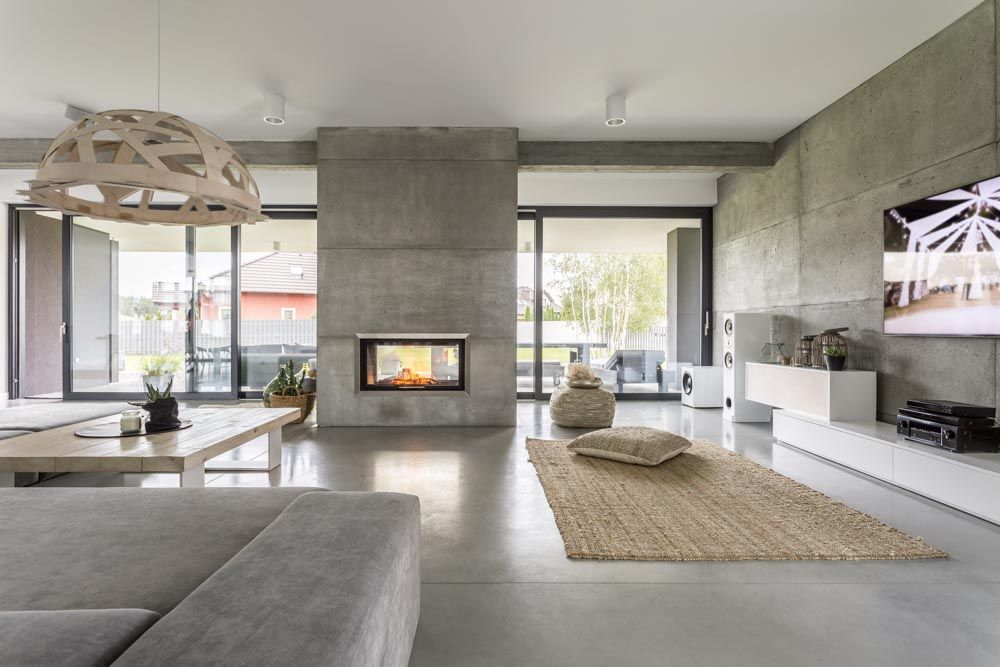 Minimalism Multipurpose living room with velvet couches  - Beautiful Homes
