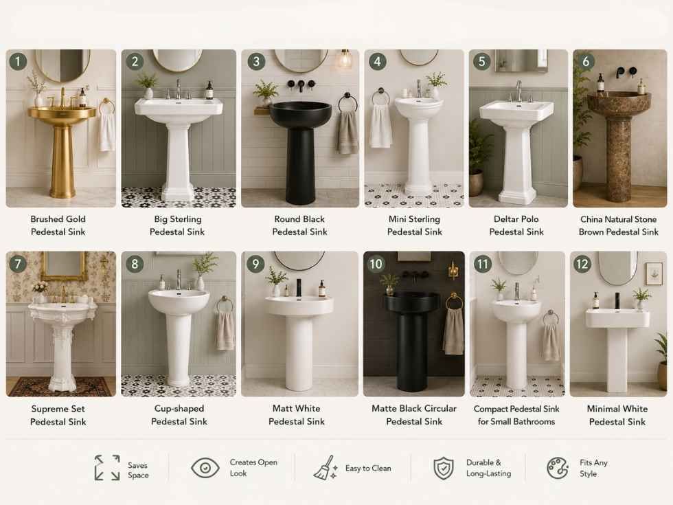 Contemporary pedestal sink design ideas - Beautiful Homes