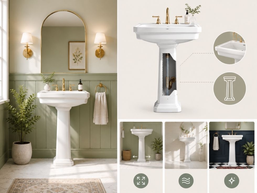 Contemporary pedestal wash basin design - Beautiful Homes
