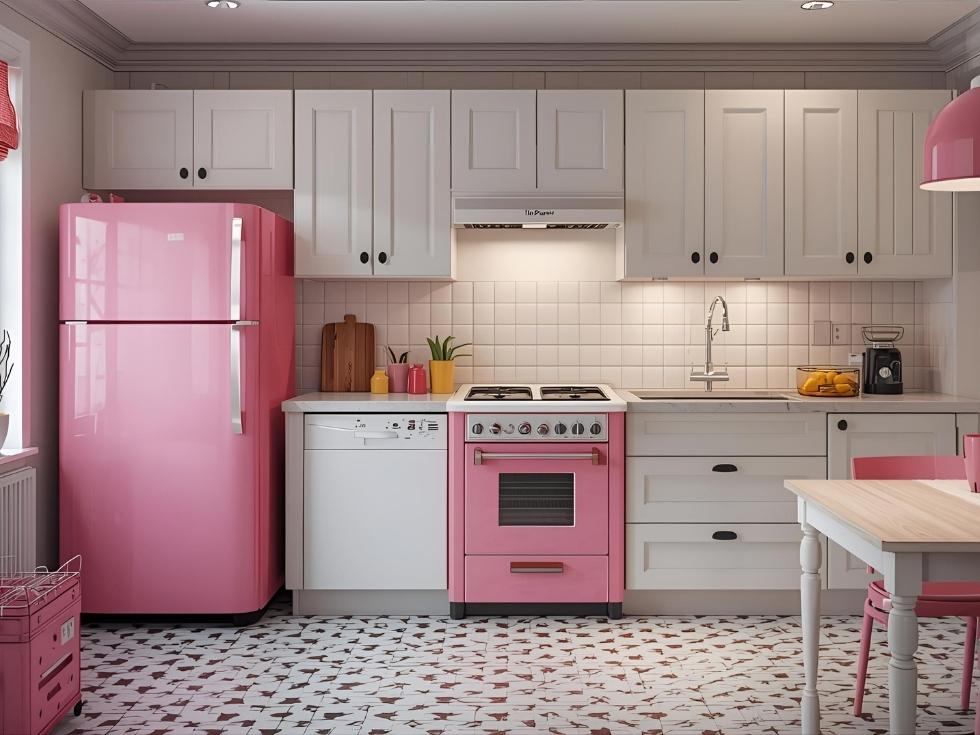 Modern pink kitchen appliances - Beautiful Homes