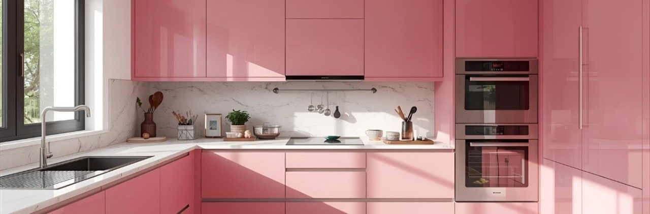 Modern pink kitchen - Beautiful Homes