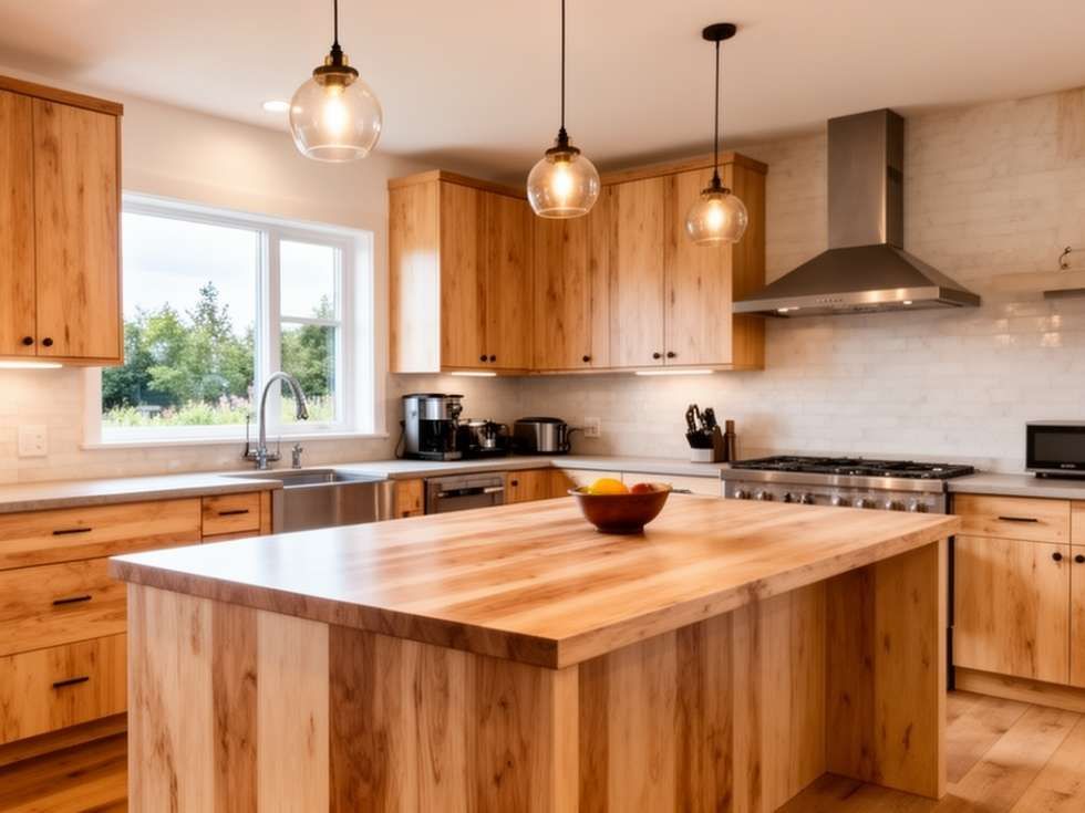 sland modular kitchen design with plywood - Beautiful Homes