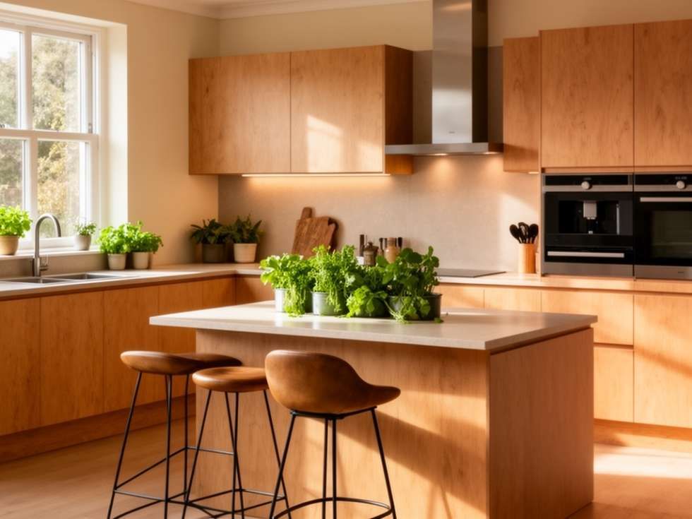 Contemporary modular kitchen design with plywood - Beautiful Homes