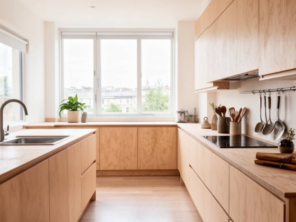 Contemporary modular kitchen plywood design - Beautiful Homes