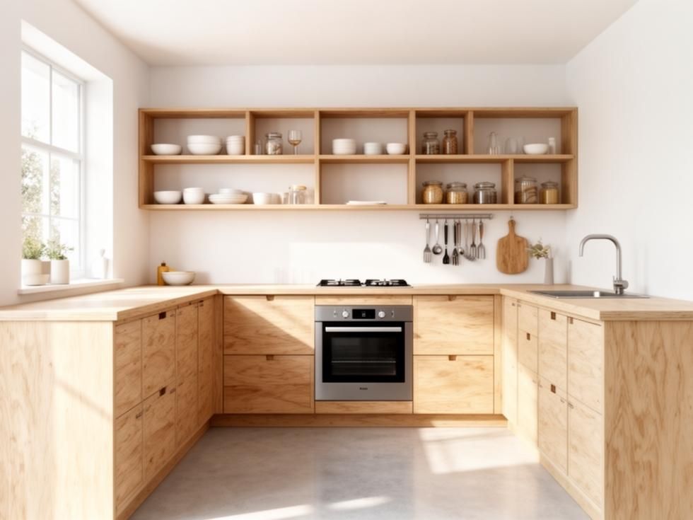 Parallel modular kitchen design with plywood - Beautiful Homes
