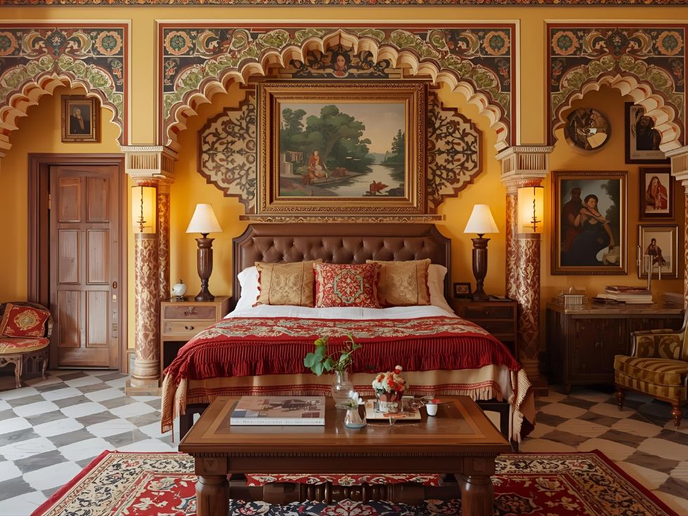 Modern rajasthani interior design in royal colour palette - Beautiful Homes