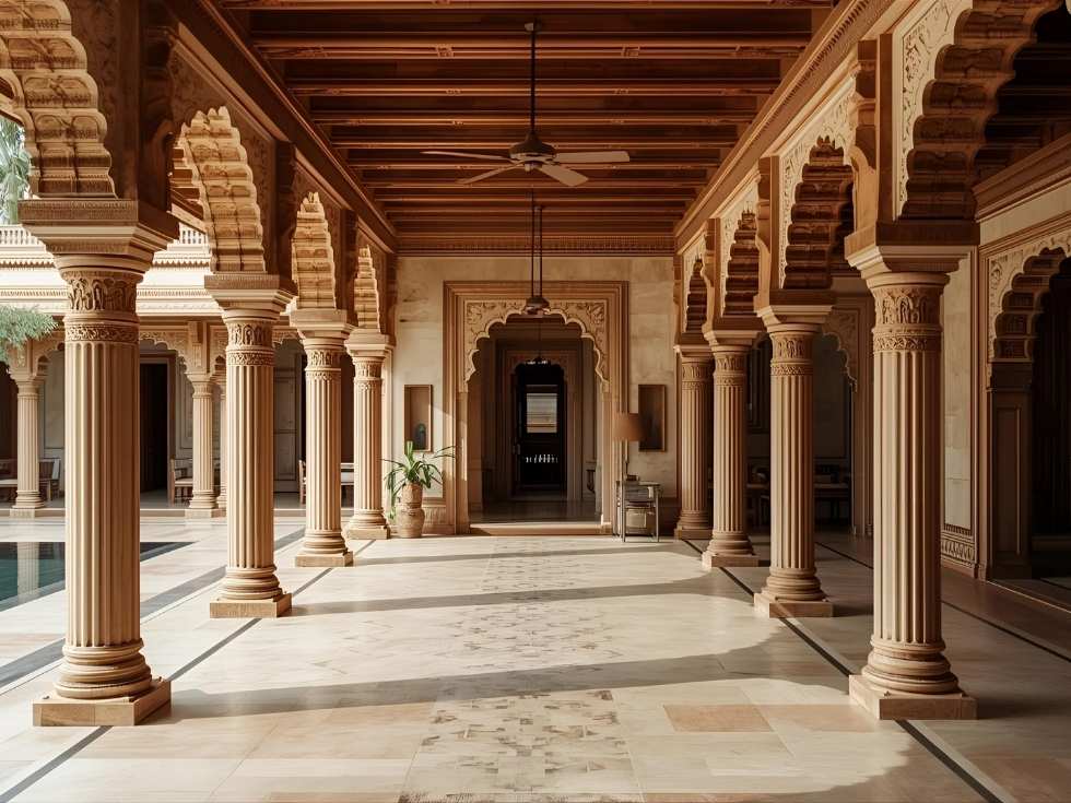 Modern rajasthani interior design with flute columns - Beautiful Homes
