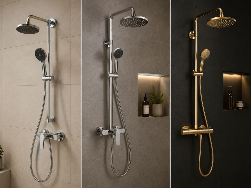 Contemporary bathroom rain shower design - Beautiful Homes