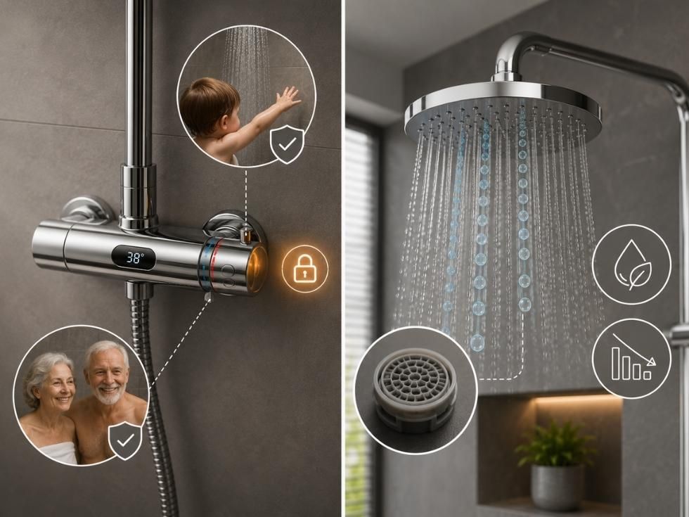 Contemporary bathroom shower design features - Beautiful Homes