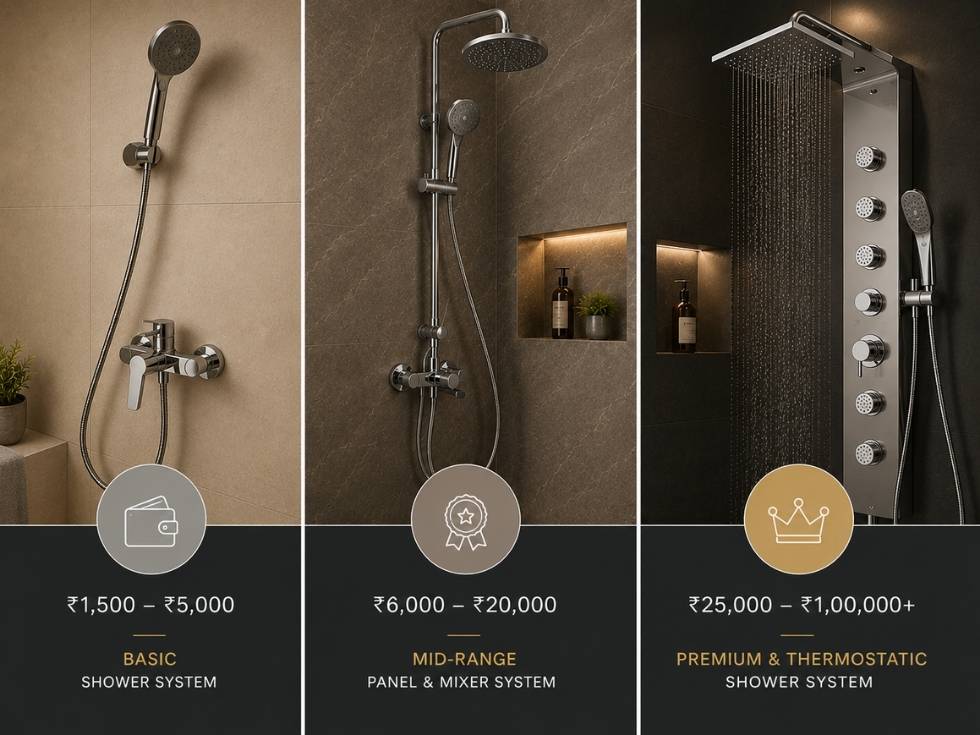 Contemporary bathroom shower set cost - Beautiful Homes