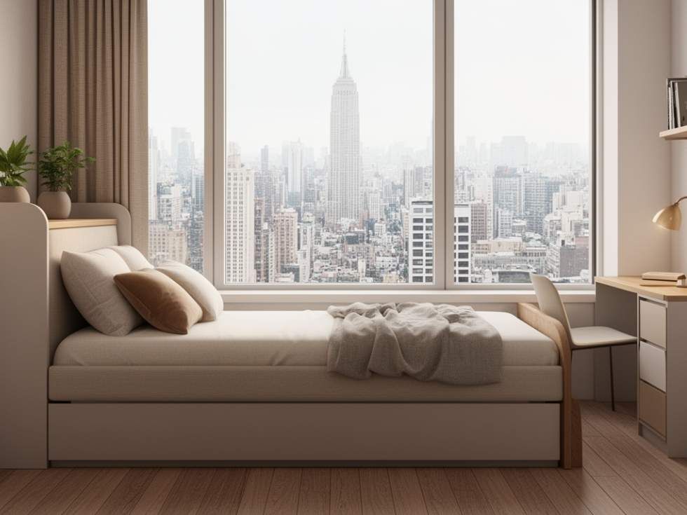 Contemporary single bed design for studio apartments - Beautiful Homes